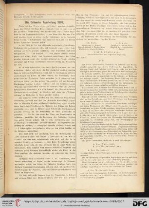 Die Brüsseler Ausstellung 1888