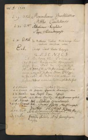 Winterhalbjahr 1753/1754. Rektorat Christian Ferdinand Harpprecht