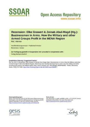 Rezension: Elke Grawert & Zeinab Abul-Magd (Hg.): Businessmen in Arms. How the Military and other Armed Groups Profit in the MENA Region