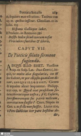 Caput VII De Poeticis soluto sermone fugiendis