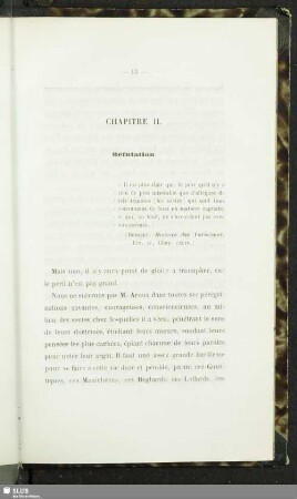 Chapitre II. Réfutation