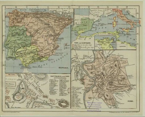 Hispania. Rom und Carthago. Capitolinus und Fora seit Domitianus. Roma