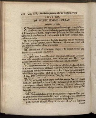 Caput XIX. De Salute Seminis Liberati tempore primo.