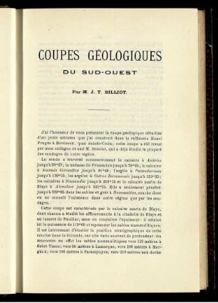 Coupes Géologiques Du Sud-Quest