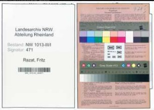 Entnazifizierung Fritz Razat , geb. 10.05.1898 (Kaufmaennischer Angestellter)