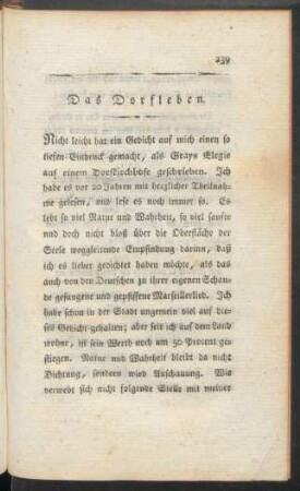 Das Dorfleben