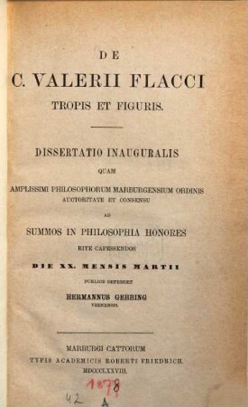 De C. Valerii Flacci tropis et figuris