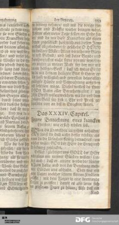 Das XXXIV. Capitel. Fernere Betrachtung eines krancken Christen / wie er sich trösten soll.