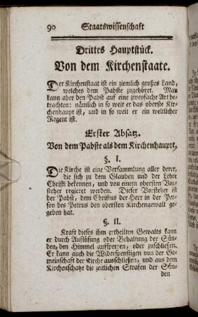 Drittes Haupstück. Von dem Kirchenstaate.