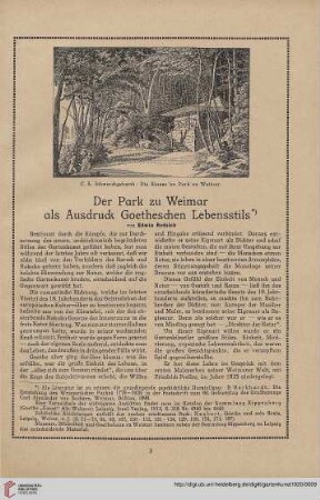 33: Der Park zu Weimar als Ausdruck Goetheschen Lebensstil