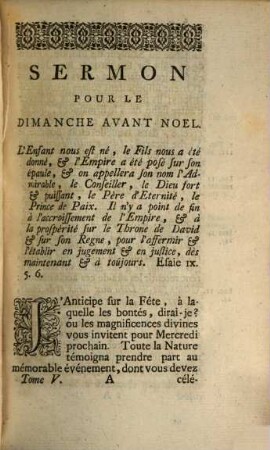 Sermons sur divers textes de l'Ecriture sainte, 5