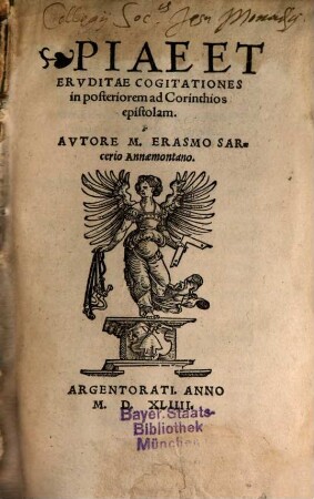 In D. Pauli Epistolas ad Corinthios eruditae ac piae meditationes, [2]. Piae et eruditae cogitationes in posteriorem ad Corinthios epistolam