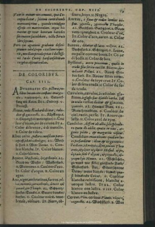 De Coloribus. Cap. XIII