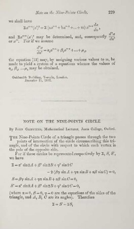 Note on the nine-points circle.
