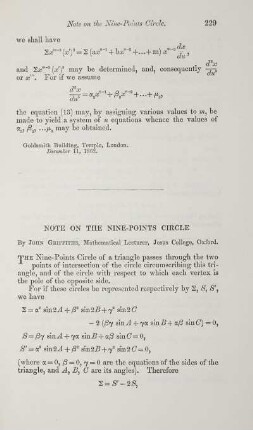 Note on the nine-points circle.