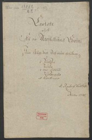 Sein Auge hat dich nun gesehen; S, Coro, orch
