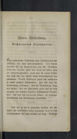 Vierte Abtheilung. Sechzehntes Jahrhundert.