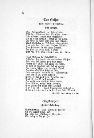 Der Kaiser. Otto Anthes.