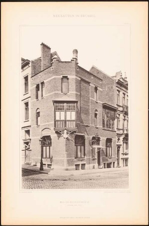 Wohnhaus, Rue de Ruysbroeck, Brüssel: Ansicht (aus: Moderne Städtebilder Abt. 1. Neubauten in Brüssel, 1900)