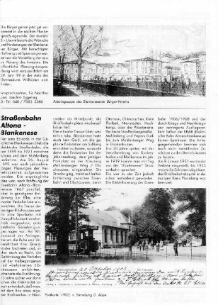 Straßenbahn Altona-Blankenese