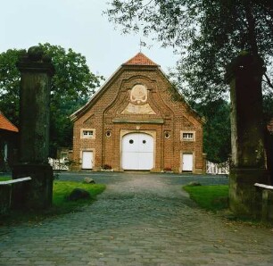 Münster-Nienberge, Am Rüschhaus 81. Haus Rüschhaus (Wohnsitz der Dichterin Anette von Droste-Hülshoff). Eingangsfront