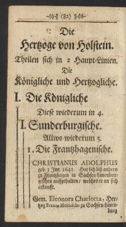Die Hertzoge von Holstein.