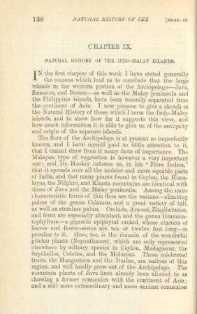Chapter IX. Natural history of the Indo-Malay Islands