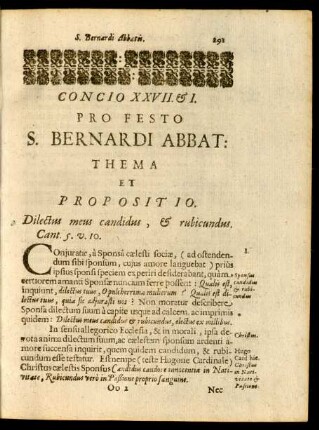 Concio XXVII & I. Pro Festo S. Bernardi Abbat.