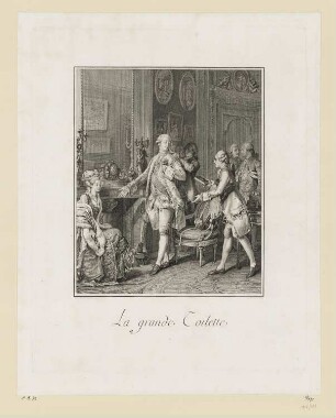 La Grande toilette, Blatt 15 der Folge "Suites d'Estampes pour servier a l'Histoire du Costume en France dans le Dix-Huitième Siècle"