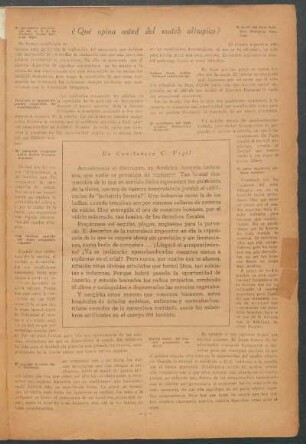 ¿Qué opina usted del match olímpico?