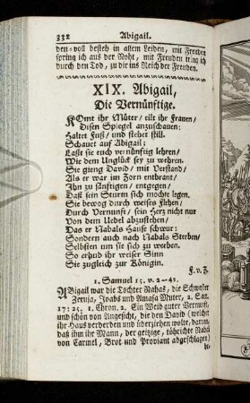 XIX. Abigail, Die Vernünftige.