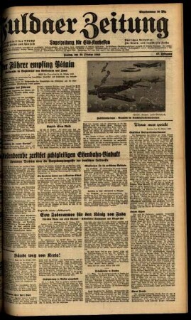 Ausgabe vom Freitag, den 25. Oktober 1940.