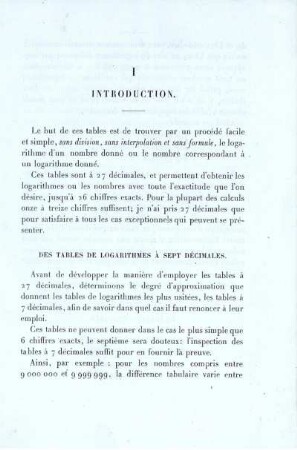 Tables de logarithmes à 27 décimales pour les calculs de précision.
