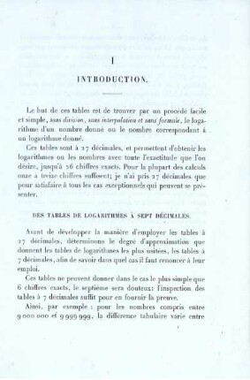 Tables de logarithmes à 27 décimales pour les calculs de précision.