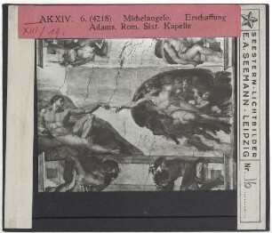 Rom, Vatikan, Sixtinische Kapelle,Michelangelo, Deckengemälde der Sixtinischen Kapelle,Michelangelo, Sixtinische Kapelle, Die Erschaffung Adams