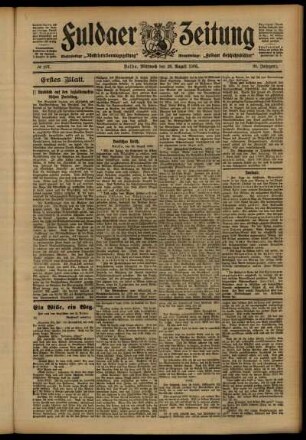 Erste Ausgabe vom Mittwoch, den 29. August 1906.