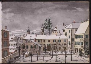 'An der Schloßstraße in Stuttgart' Aquarell