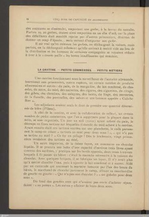 La cantine. - Petits commerces. - Petits metiers