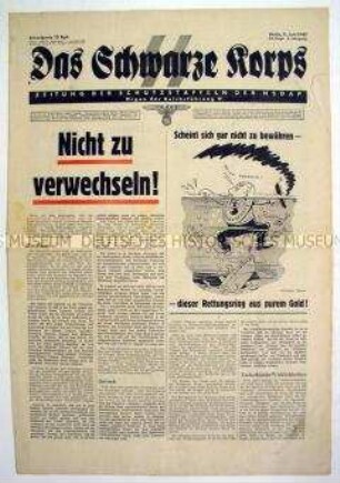 Wochenzeitung der SS "Das Schwarze Korps" u.a. zum Attentat auf SS-Gruppenführer Heydrich