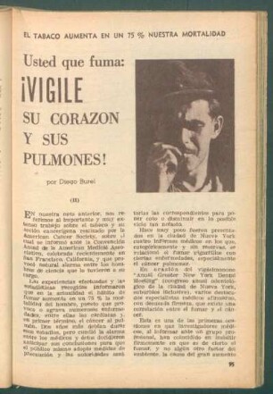 Usted que fuma: ¡vigile su corazón y sus pulmones! - (II)