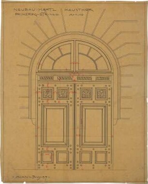 Pfann, Paul; München, Prinzregentenstr. 10; Haus Hartl - Haustor (Ansicht)