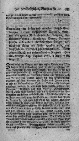 Sammlung der besten und neuesten Reisebeschreibungen in einem ausführlichen Auszuge. Bd.18.