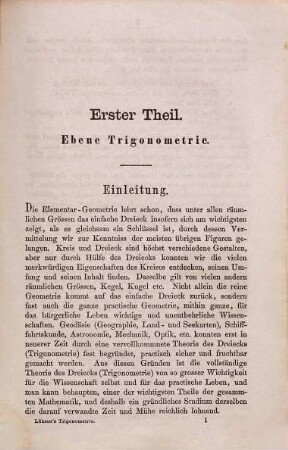 Ausführliches Lehrbuch der ebenen und sphärischen Trigonometrie : zum Selbstunterrichte