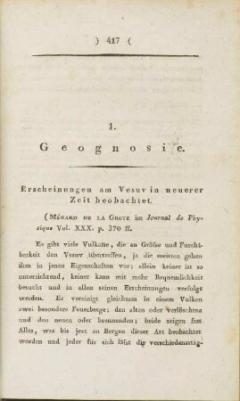 1. Geognosie.