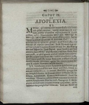 Caput IX. De Apoplexia.
