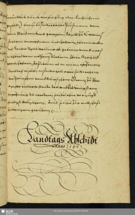 Landtags Abschidt Anno 1590