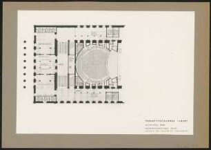 Nationaltheater, München Wiederaufbau: Grundriss Parkettgeschoss / Vorentwurf
