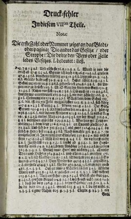 Druck-fehler In diesem VIIten Theile.