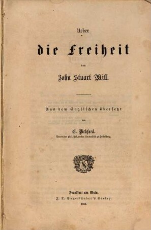 Ueber die Freiheit