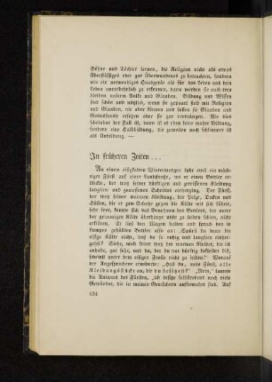 In früheren Zeiten ...